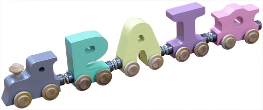 Personalized 3 Letter Pastel Name Train
